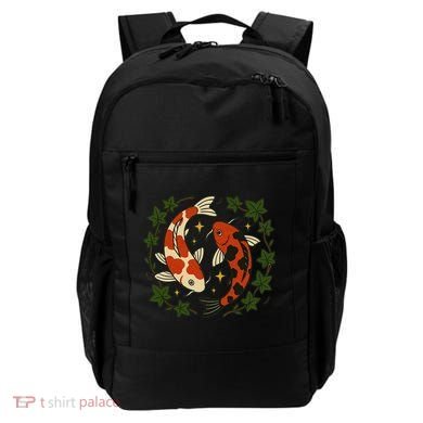 Koi Pond Illustration Koi Lovers Artwork Koi Fish Backpack