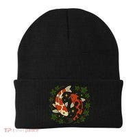 Koi Pond Illustration Koi Lovers Artwork Koi Fish Beanie thumb 0