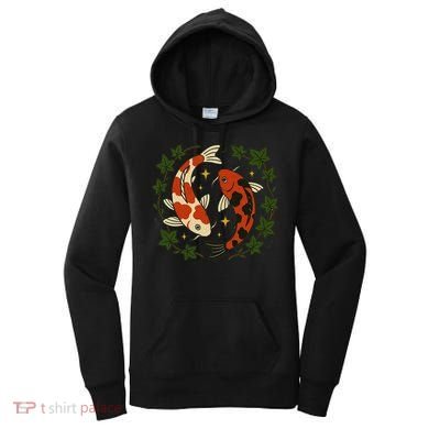 Koi Pond Illustration Koi Lovers Artwork Koi Fish Women's Hoodie