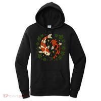 Koi Pond Illustration Koi Lovers Artwork Koi Fish Women's Hoodie thumb 0