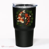 Koi Pond Illustration Koi Lovers Artwork Koi Fish Tumbler thumb 0