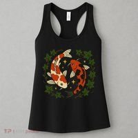 Koi Pond Illustration Koi Lovers Artwork Koi Fish Women's Tank Top thumb 3