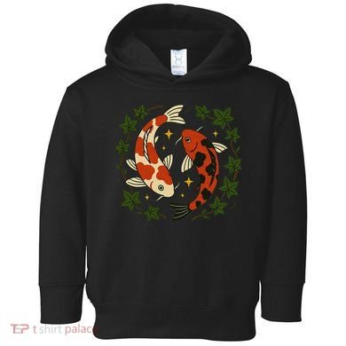 Koi Pond Illustration Koi Lovers Artwork Koi Fish Toddler Hoodie