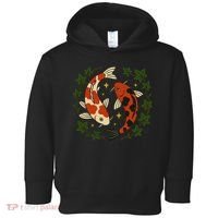 Koi Pond Illustration Koi Lovers Artwork Koi Fish Toddler Hoodie thumb 0
