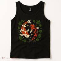 Koi Pond Illustration Koi Lovers Artwork Koi Fish Tank Top thumb 2