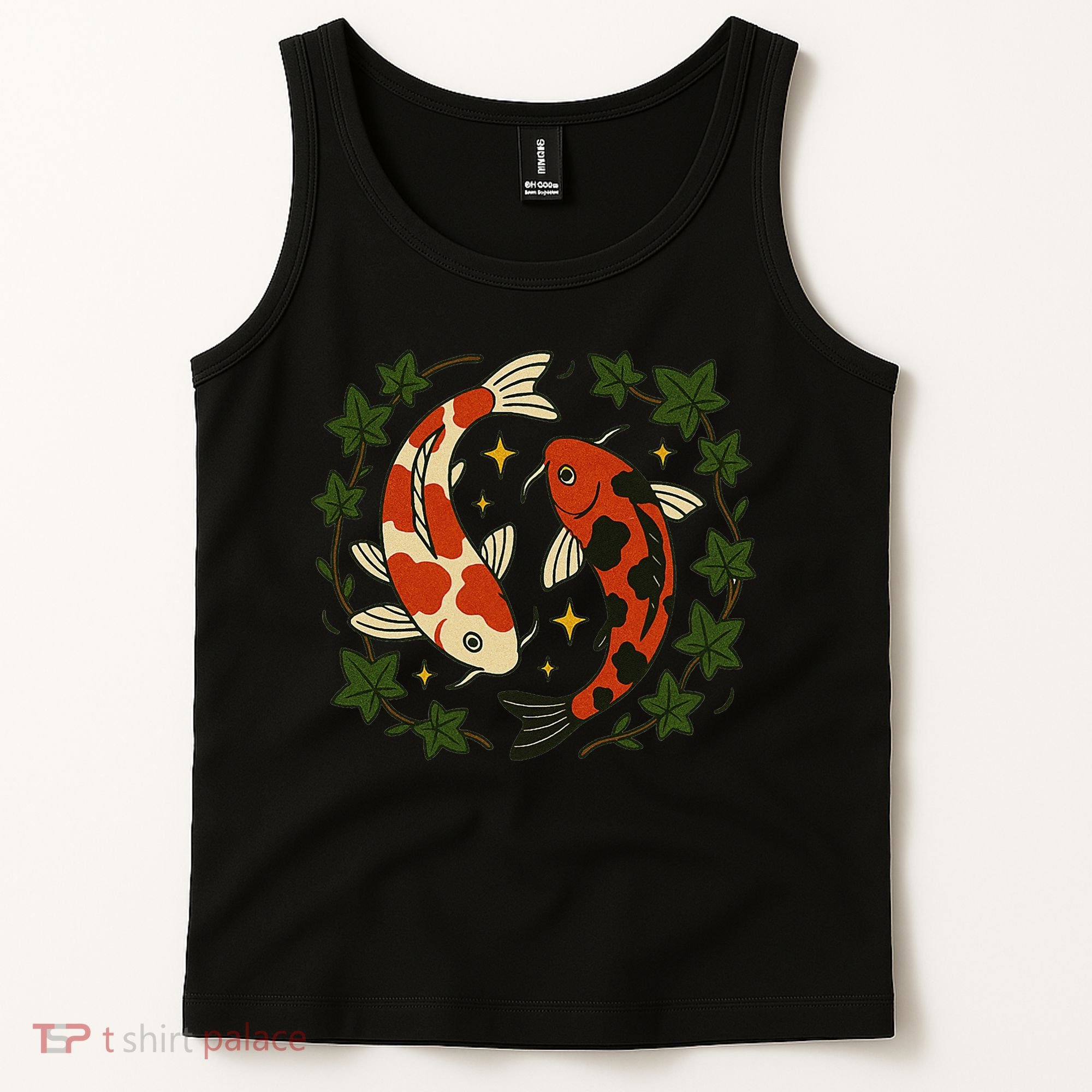 Koi Pond Illustration Koi Lovers Artwork Koi Fish Tank Top