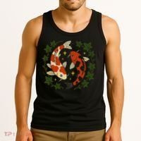 Koi Pond Illustration Koi Lovers Artwork Koi Fish Tank Top thumb 3