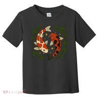 Koi Pond Illustration Koi Lovers Artwork Koi Fish Toddler T-Shirt thumb 0