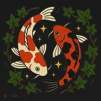 Koi Pond Illustration Koi Lovers Artwork Koi Fish Women's Long Sleeve Shirt thumb 2