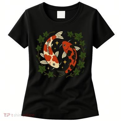 Koi Pond Illustration Koi Lovers Artwork Koi Fish Women's T-Shirt