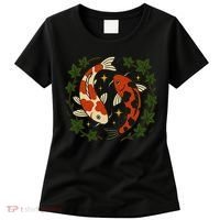 Koi Pond Illustration Koi Lovers Artwork Koi Fish Women's T-Shirt thumb 0