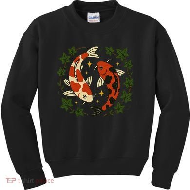 Koi Pond Illustration Koi Lovers Artwork Koi Fish Kids Sweatshirt