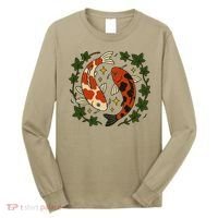 Koi Pond Illustration Koi Lovers Artwork Koi Fish Long Sleeve Shirt thumb 0