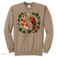 Koi Pond Illustration Koi Lovers Artwork Koi Fish Sweatshirt thumb 0