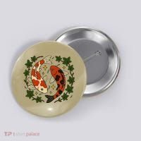 Koi Pond Illustration Koi Lovers Artwork Koi Fish Button thumb 0