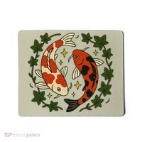 Koi Pond Illustration Koi Lovers Artwork Koi Fish Mousepad thumb 0