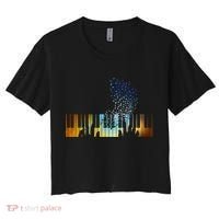 Keyboard Piano Meaningful Gift For Pianists Musicians Gift Women's Crop Top Tee thumb 0