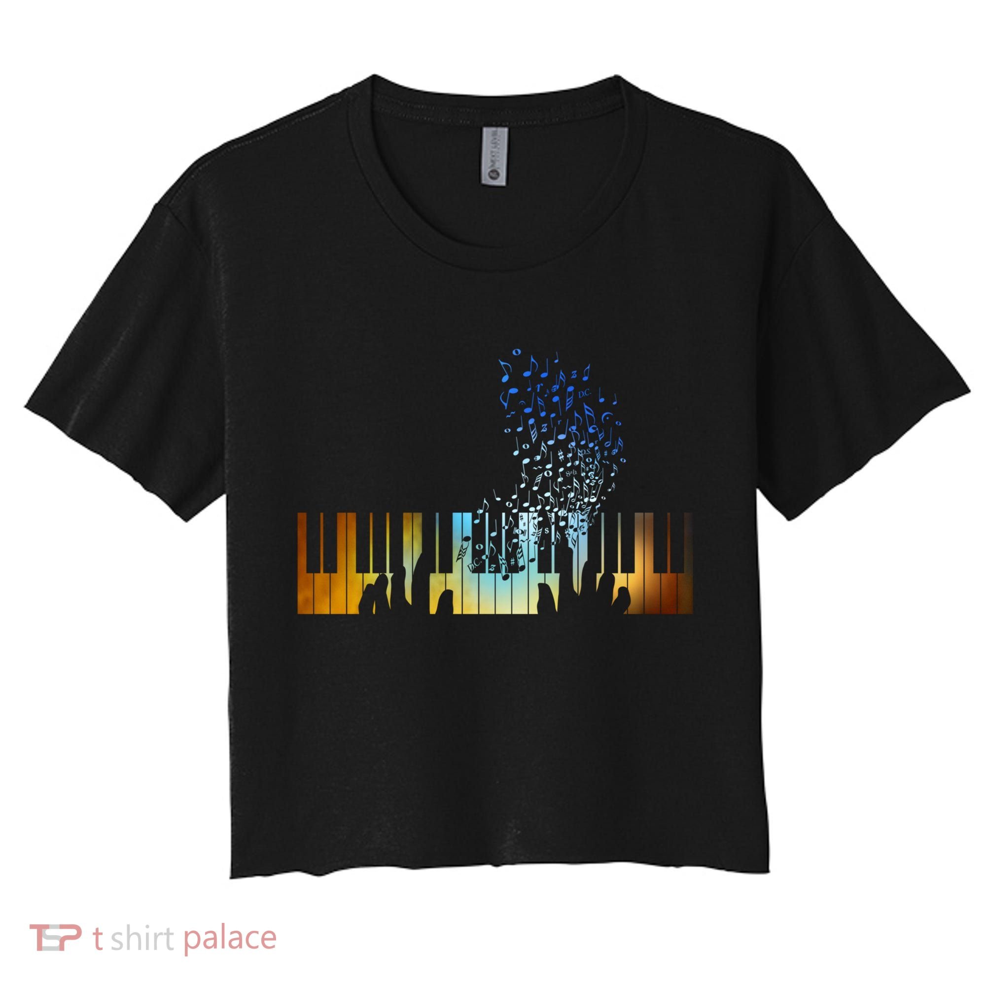 Keyboard Piano Meaningful Gift For Pianists Musicians Gift Women's Crop Top Tee