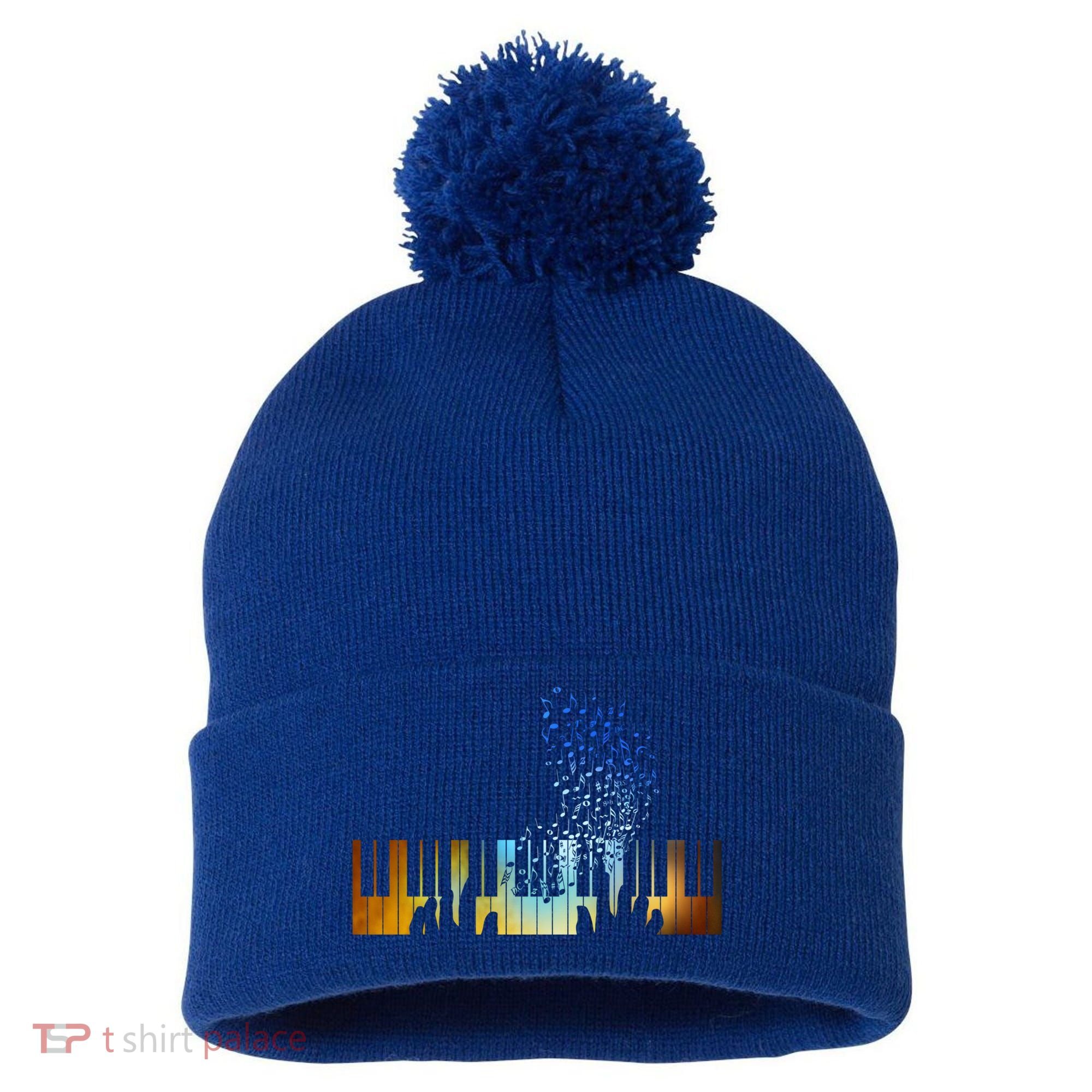 Keyboard Piano Meaningful Gift For Pianists Musicians Gift Pom Pom 12in Knit Beanie