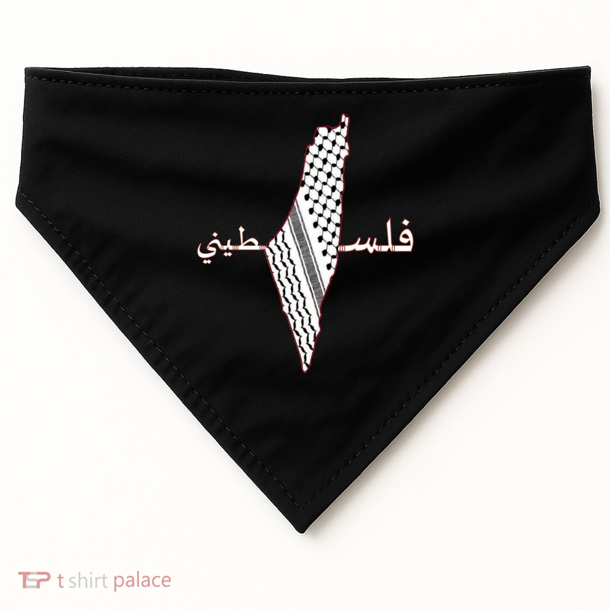 Keffiyeh Palestine Map Scarf Shemagh Palestinians USA-Made Doggie Bandana