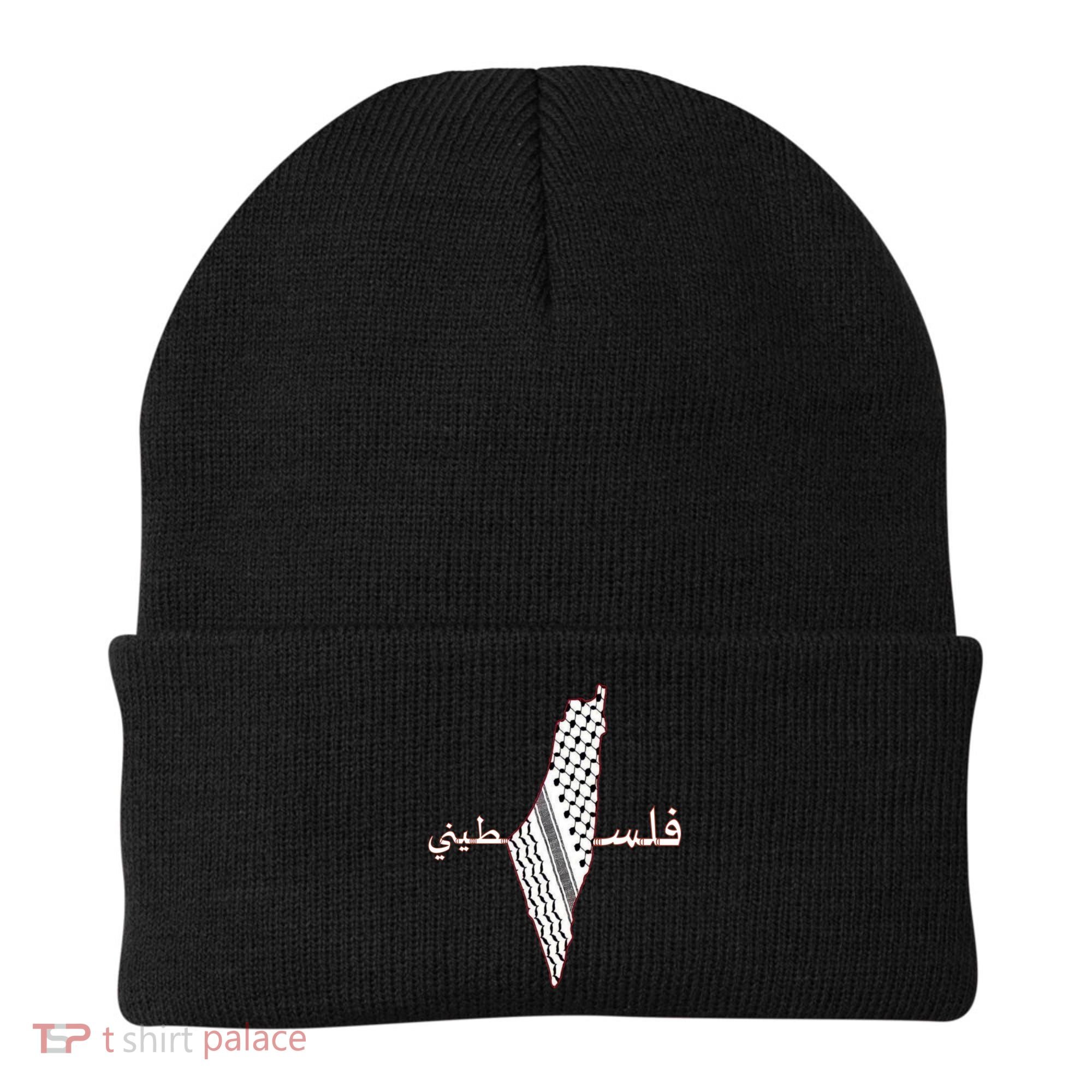 Keffiyeh Palestine Map Scarf Shemagh Palestinians Beanie