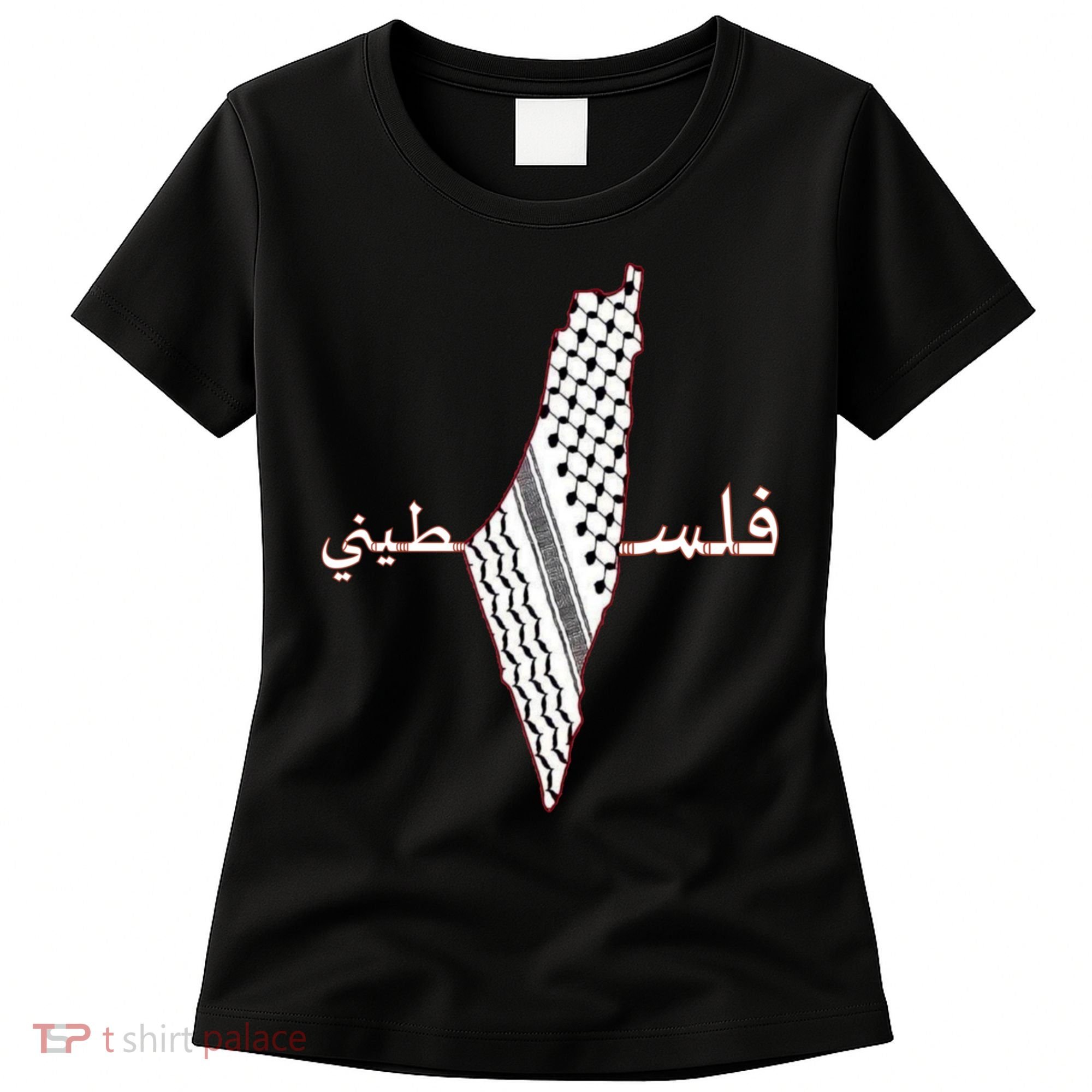 Keffiyeh Palestine Map Scarf Shemagh Palestinians Women's T-Shirt