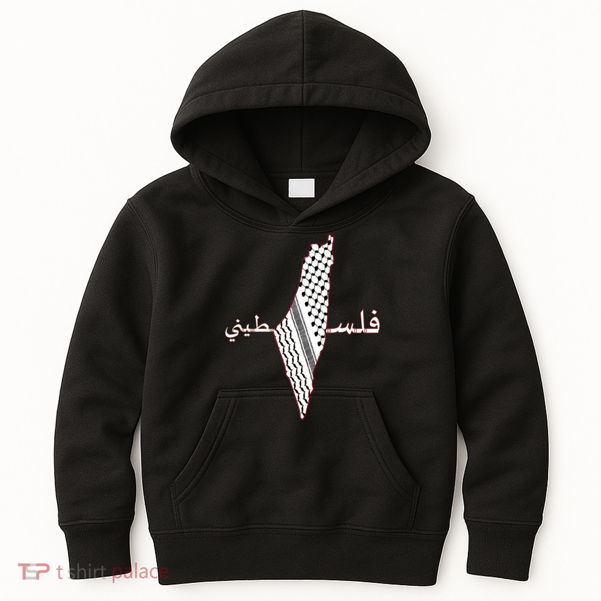Keffiyeh Palestine Map Scarf Shemagh Palestinians Kids Hoodie