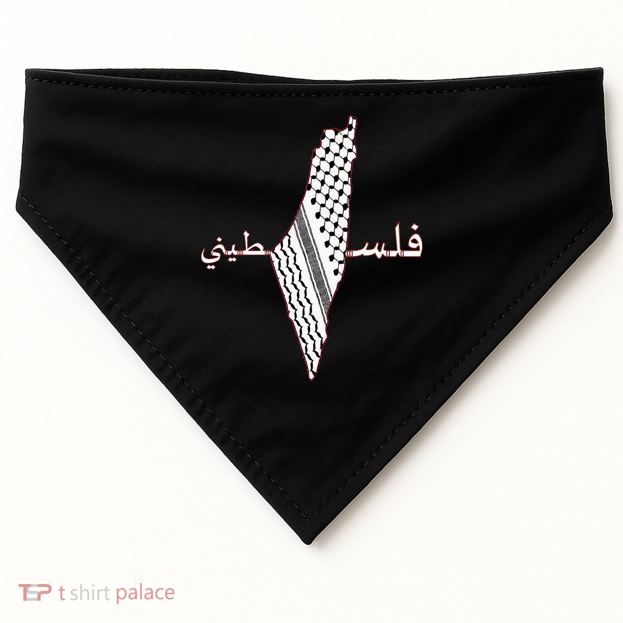 Keffiyeh Palestine Map Scarf Shemagh Palestinians USA-Made Doggie Bandana