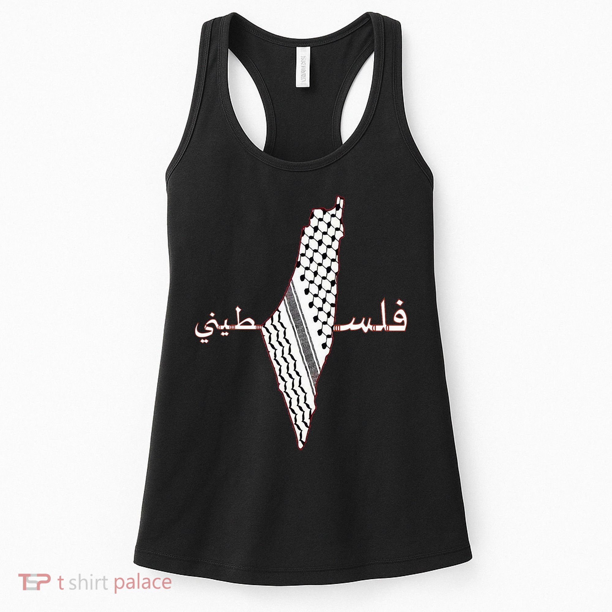 Keffiyeh Palestine Map Scarf Shemagh Palestinians Women's Tank Top