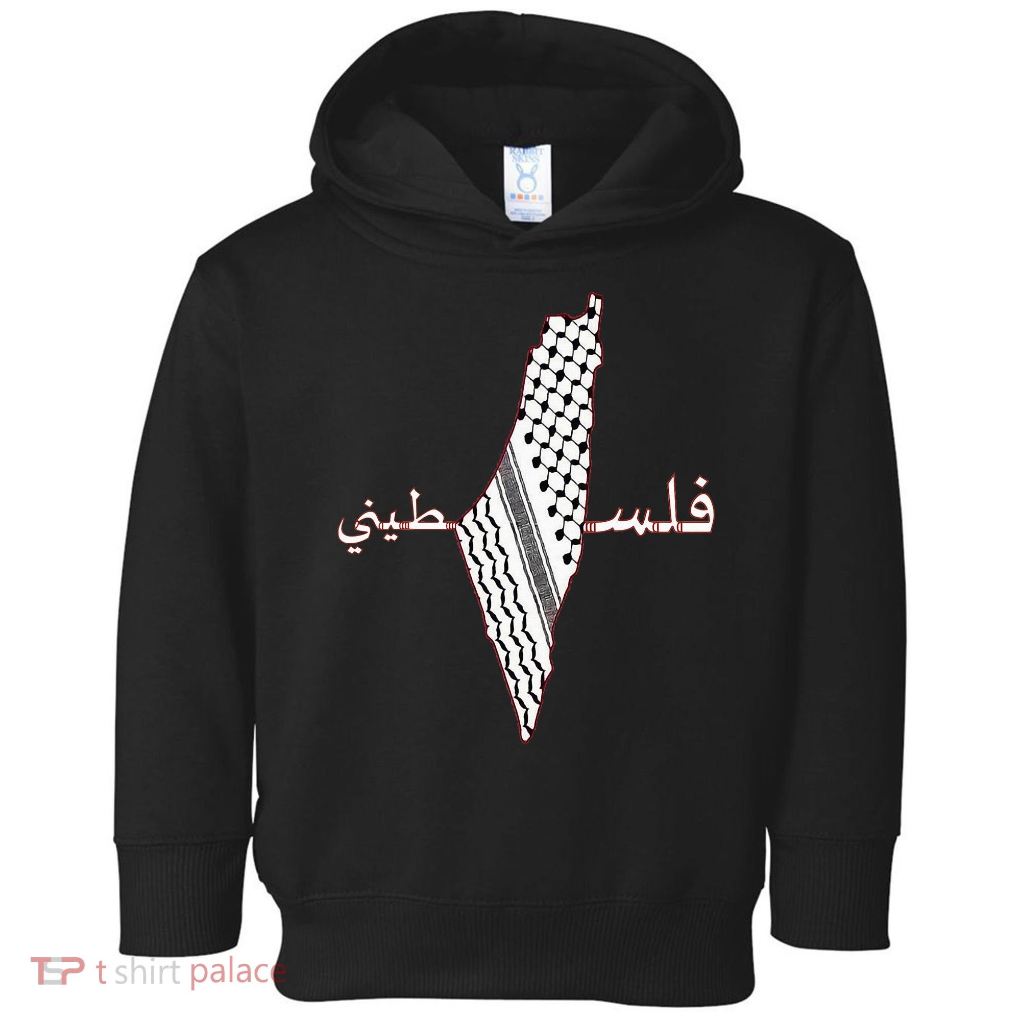Keffiyeh Palestine Map Scarf Shemagh Palestinians Toddler Hoodie