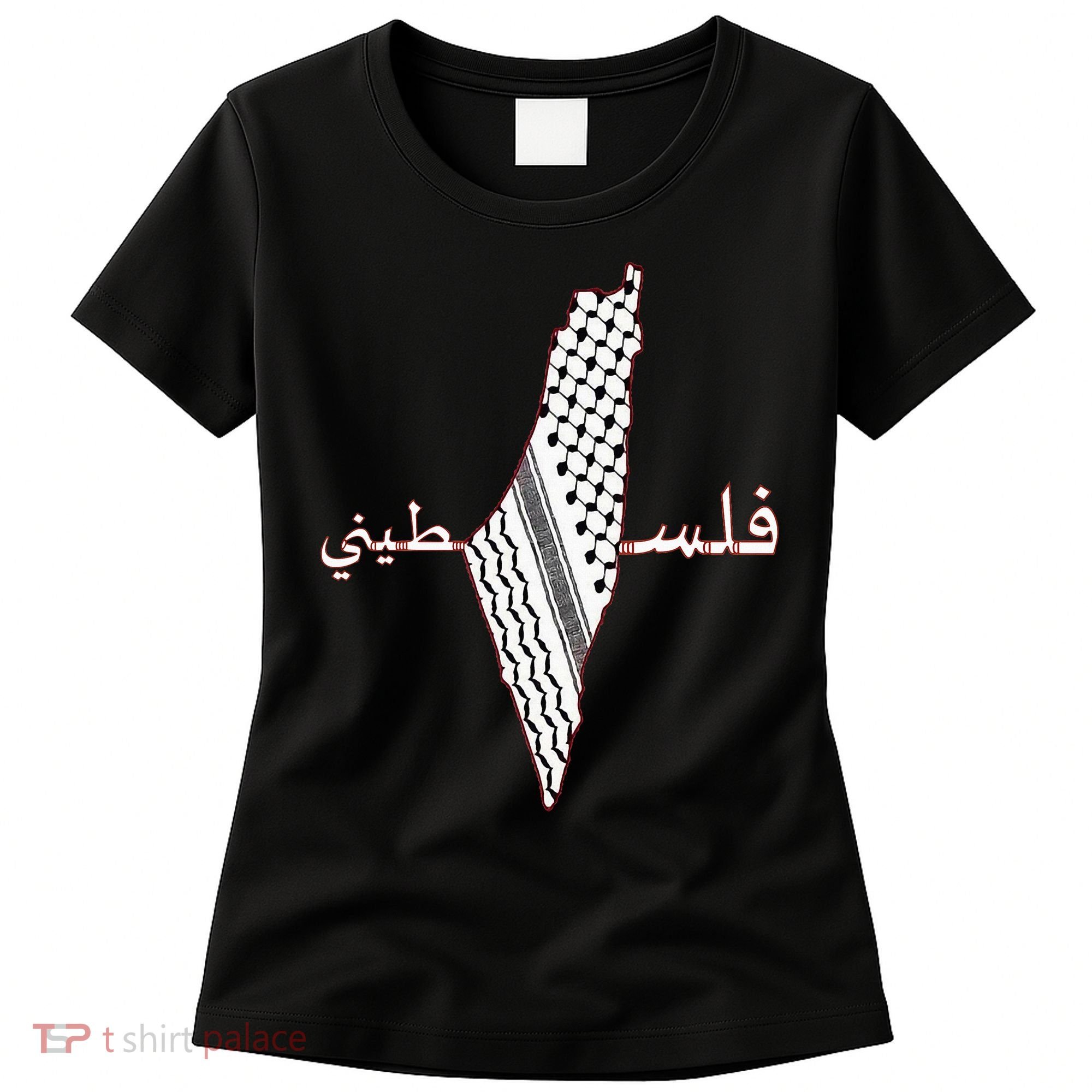 Keffiyeh Palestine Map Scarf Shemagh Palestinians Women's T-Shirt