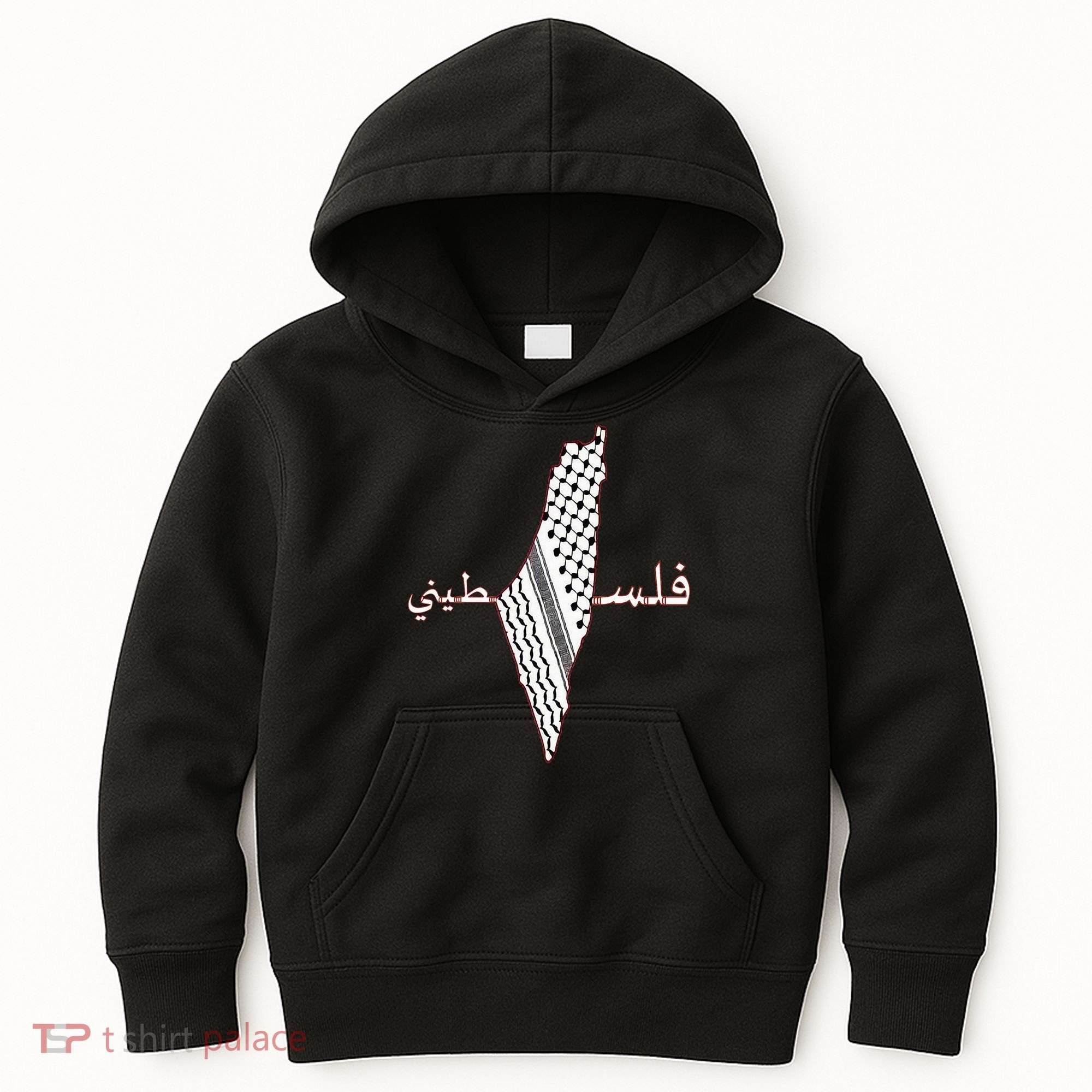 Keffiyeh Palestine Map Scarf Shemagh Palestinians Kids Hoodie