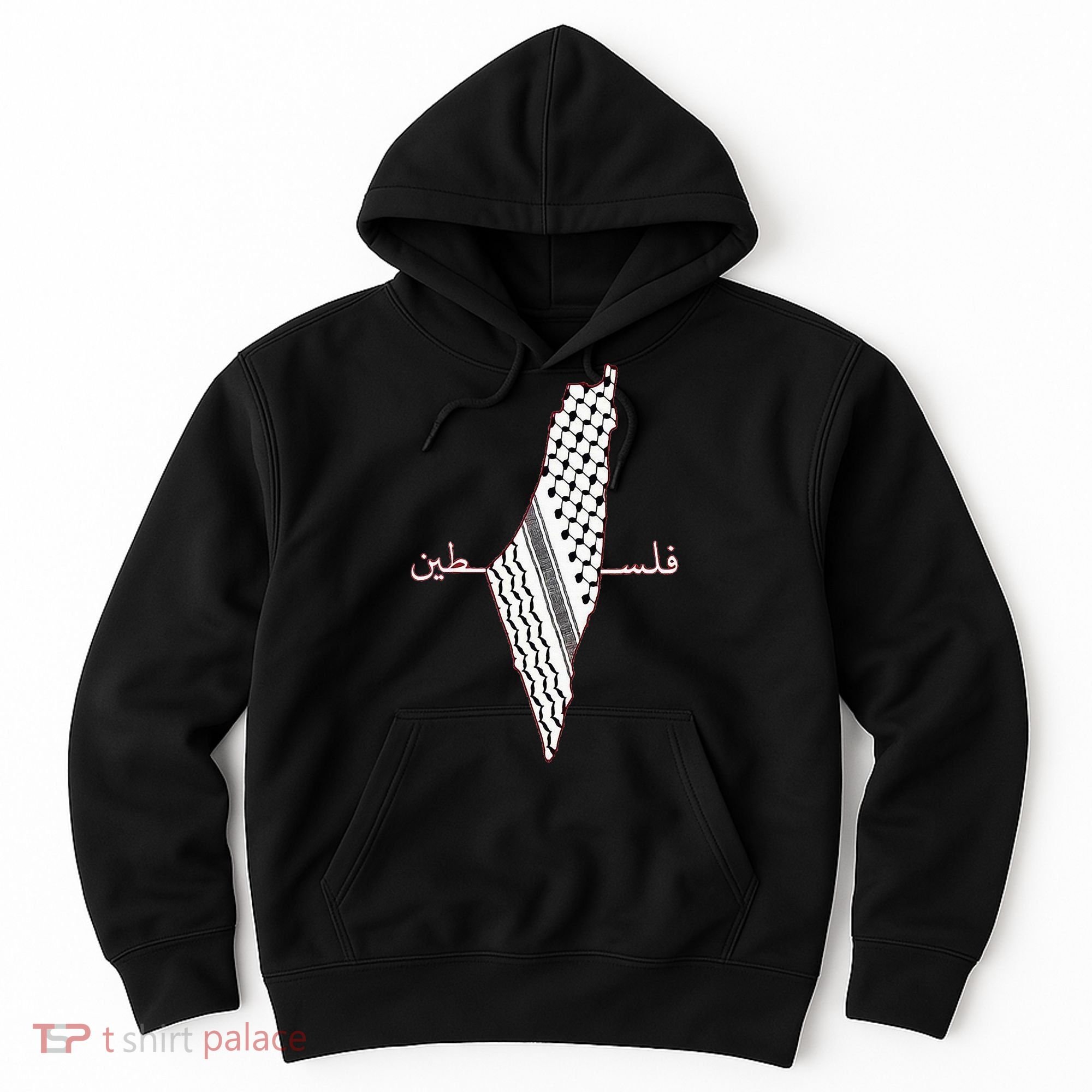 Keffiyeh Palestine Map Arabic Scarf Shemagh Palestinian Flag Hoodie