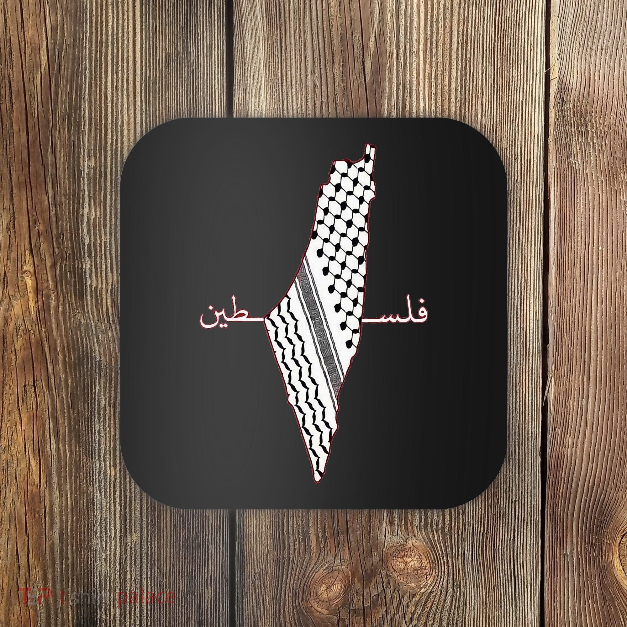 Keffiyeh Palestine Map Arabic Scarf Shemagh Palestinian Flag Coaster