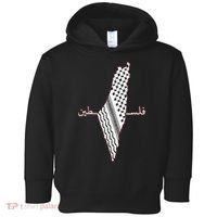 Keffiyeh Palestine Map Arabic Scarf Shemagh Palestinian Flag Toddler Hoodie thumb 0