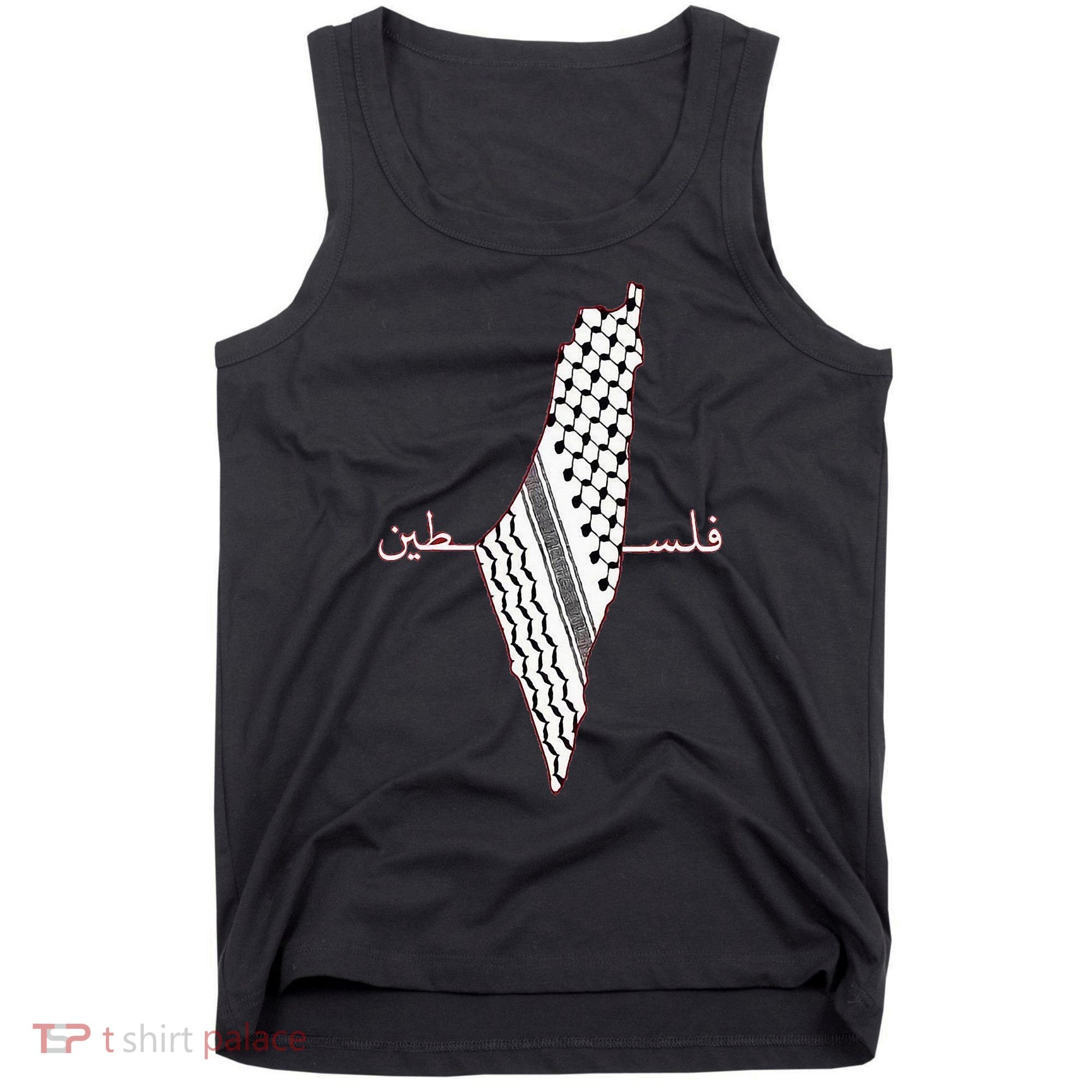Keffiyeh Palestine Map Arabic Scarf Shemagh Palestinian Flag Tank Top