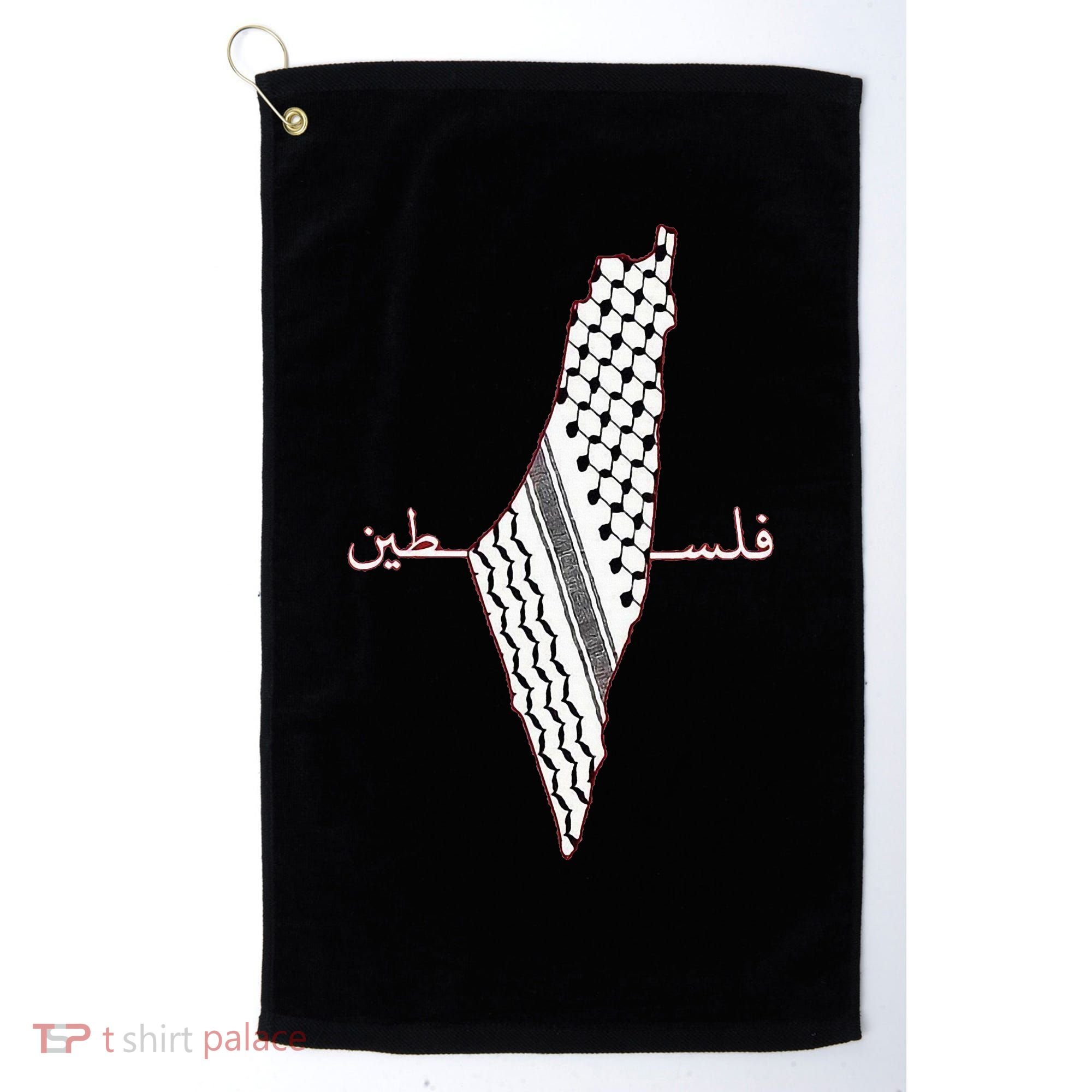 Keffiyeh Palestine Map Arabic Scarf Shemagh Palestinian Flag Golf Towel