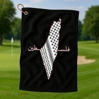 Keffiyeh Palestine Map Arabic Scarf Shemagh Palestinian Flag Golf Towel thumb 1