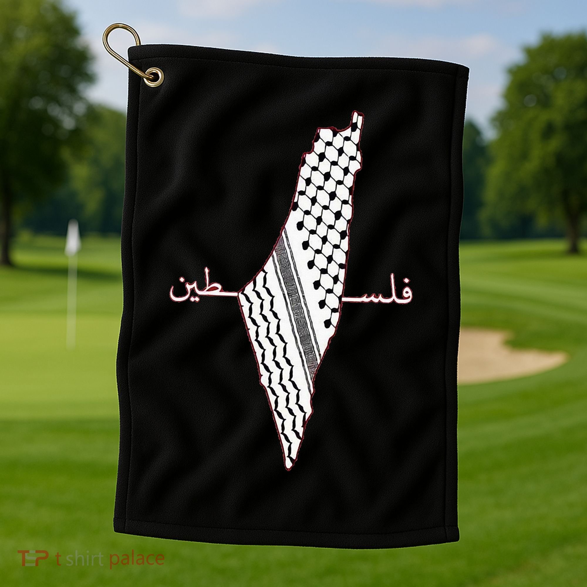 Keffiyeh Palestine Map Arabic Scarf Shemagh Palestinian Flag Golf Towel