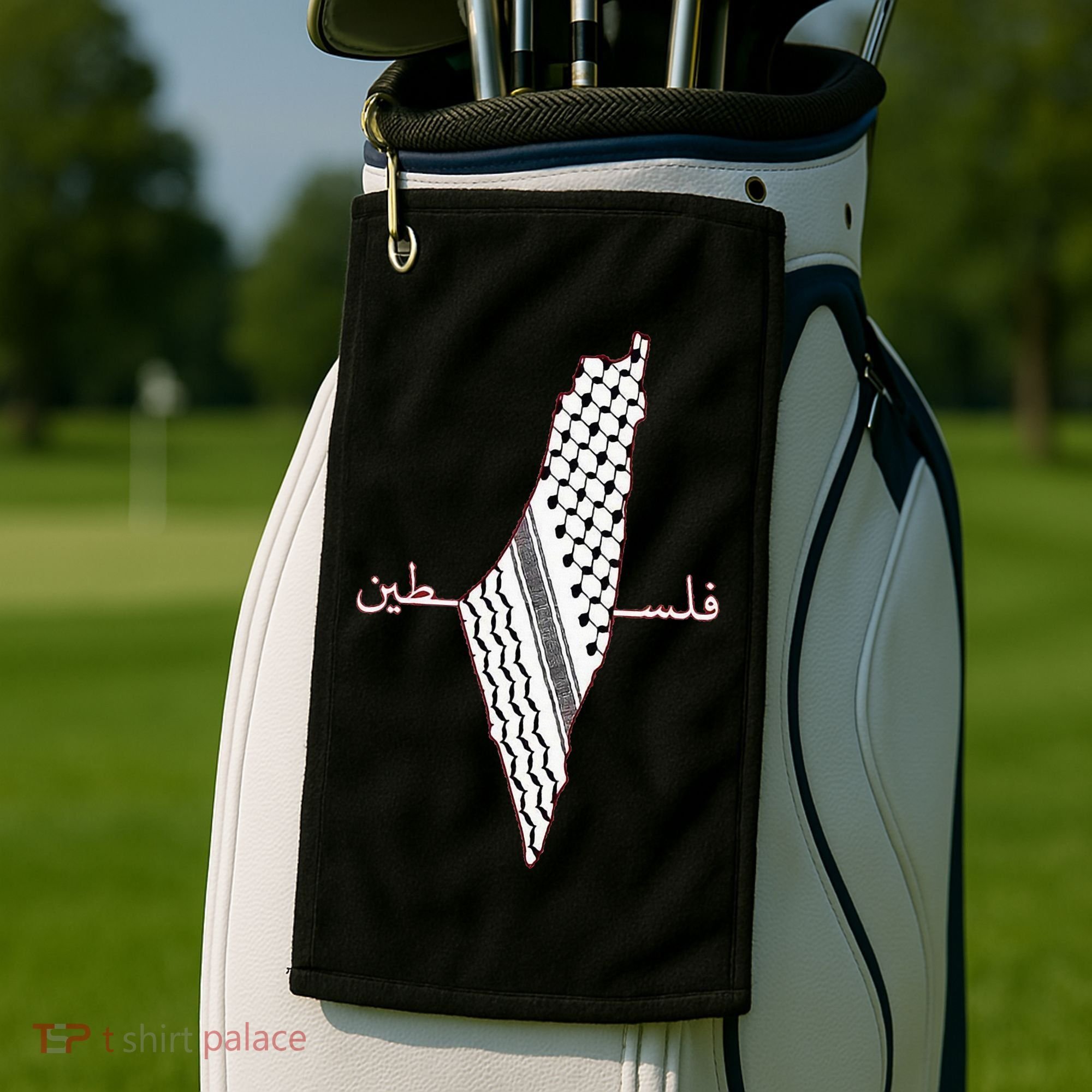 Keffiyeh Palestine Map Arabic Scarf Shemagh Palestinian Flag Golf Towel
