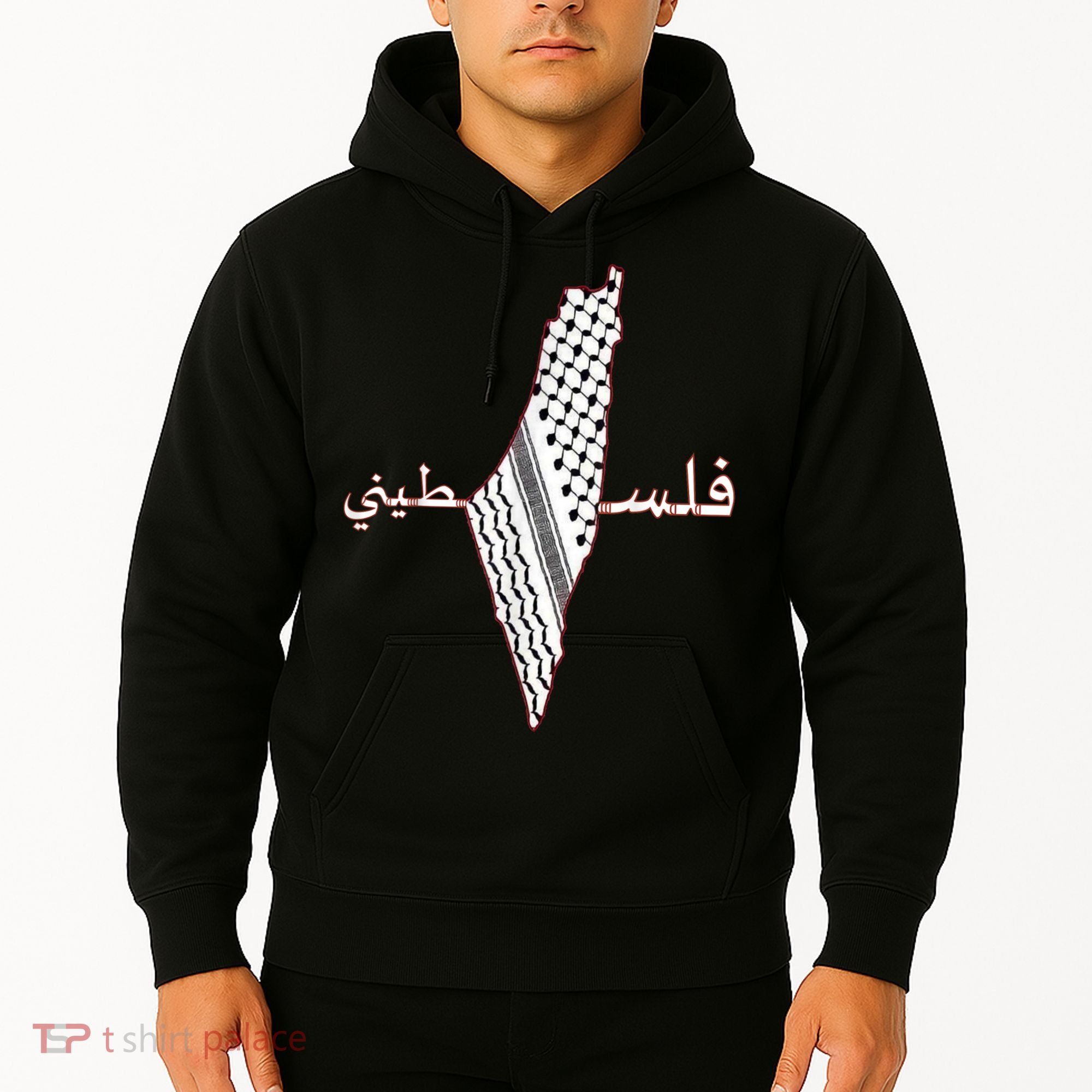 Keffiyeh Palestine Map Scarf Shemagh Palestinians Hoodie