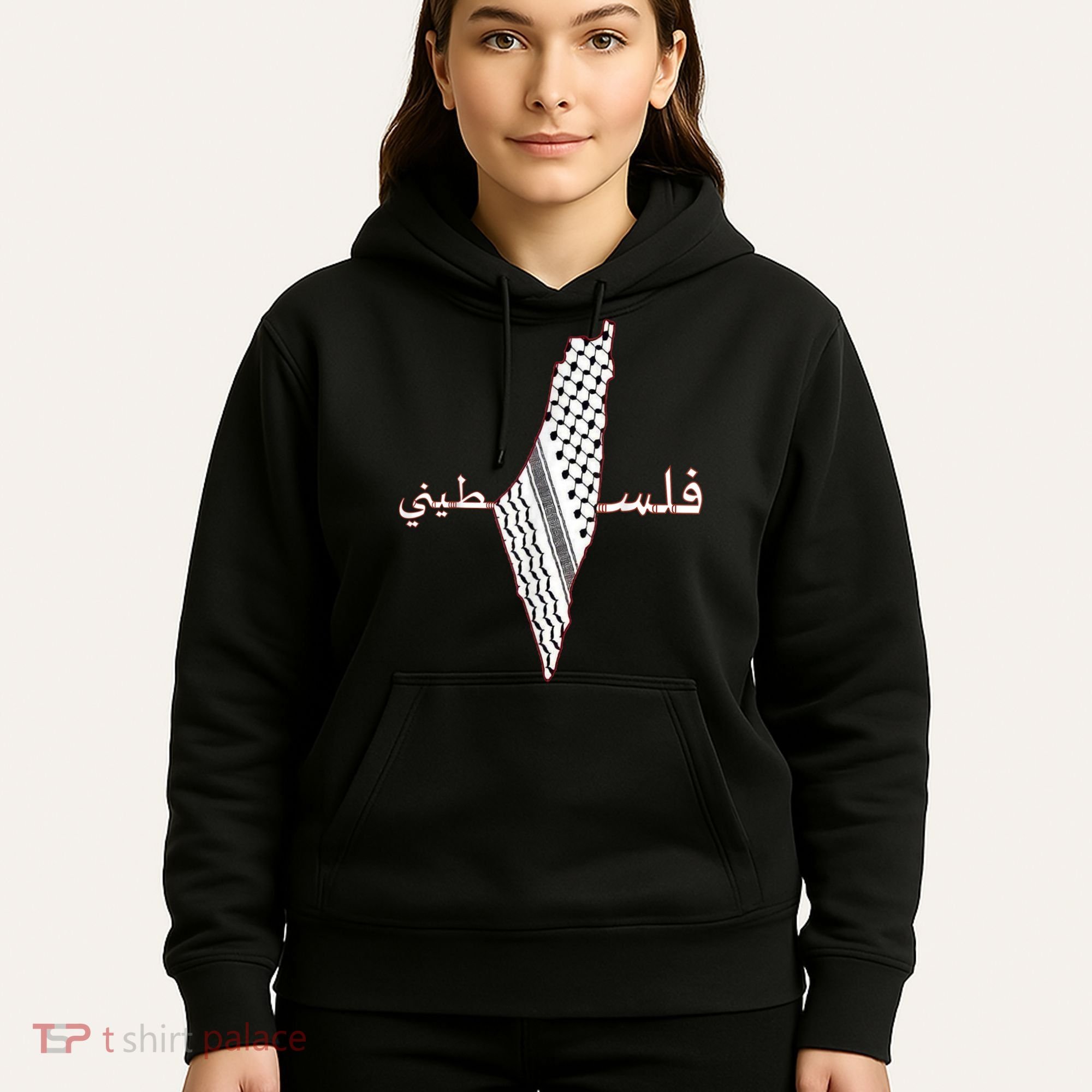 Keffiyeh Palestine Map Scarf Shemagh Palestinians Hoodie
