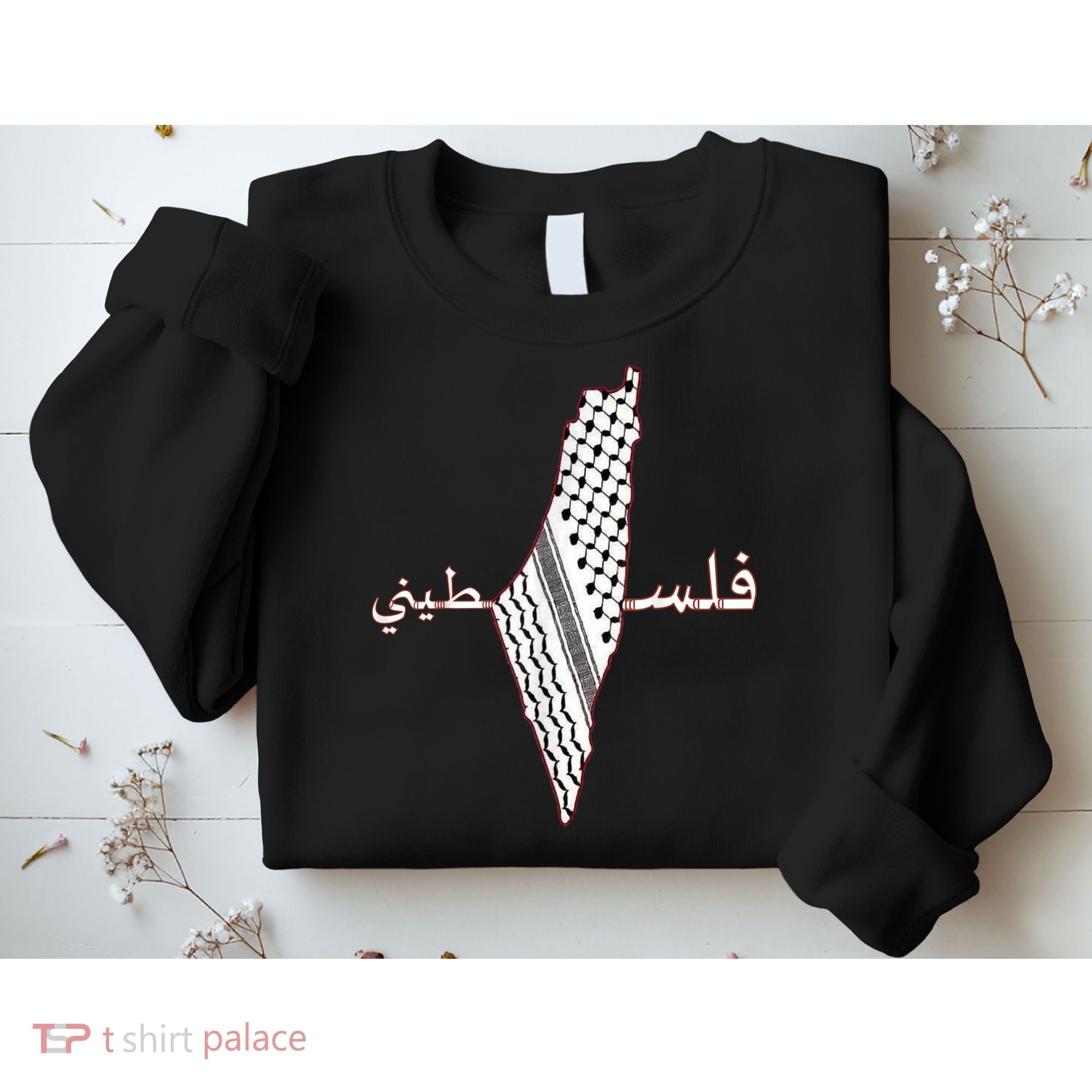 Keffiyeh Palestine Map Scarf Shemagh Palestinians Sweatshirt
