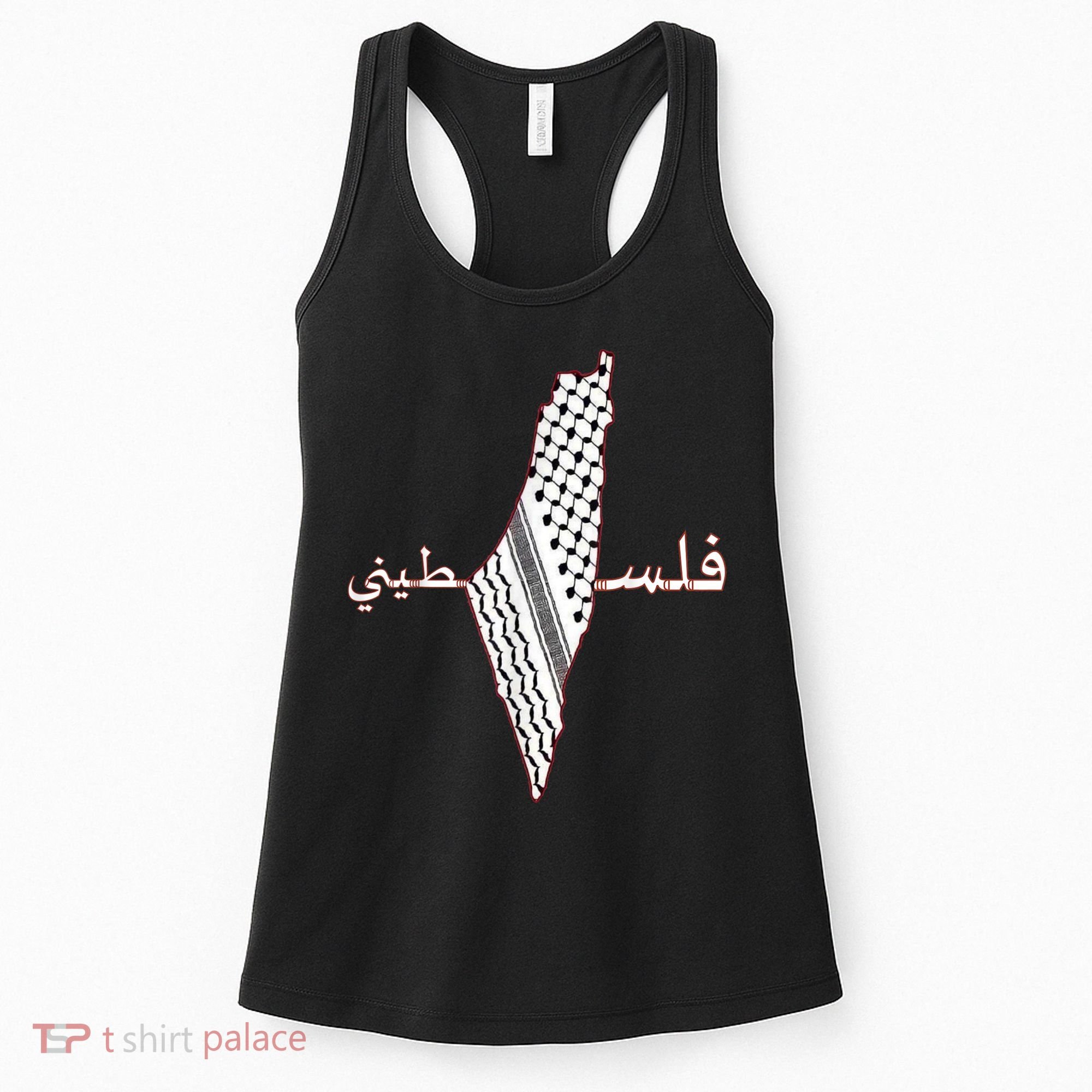 Keffiyeh Palestine Map Scarf Shemagh Palestinians Women's Tank Top