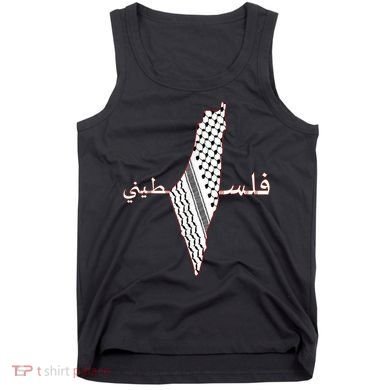 Keffiyeh Palestine Map Scarf Shemagh Palestinians Tank Top
