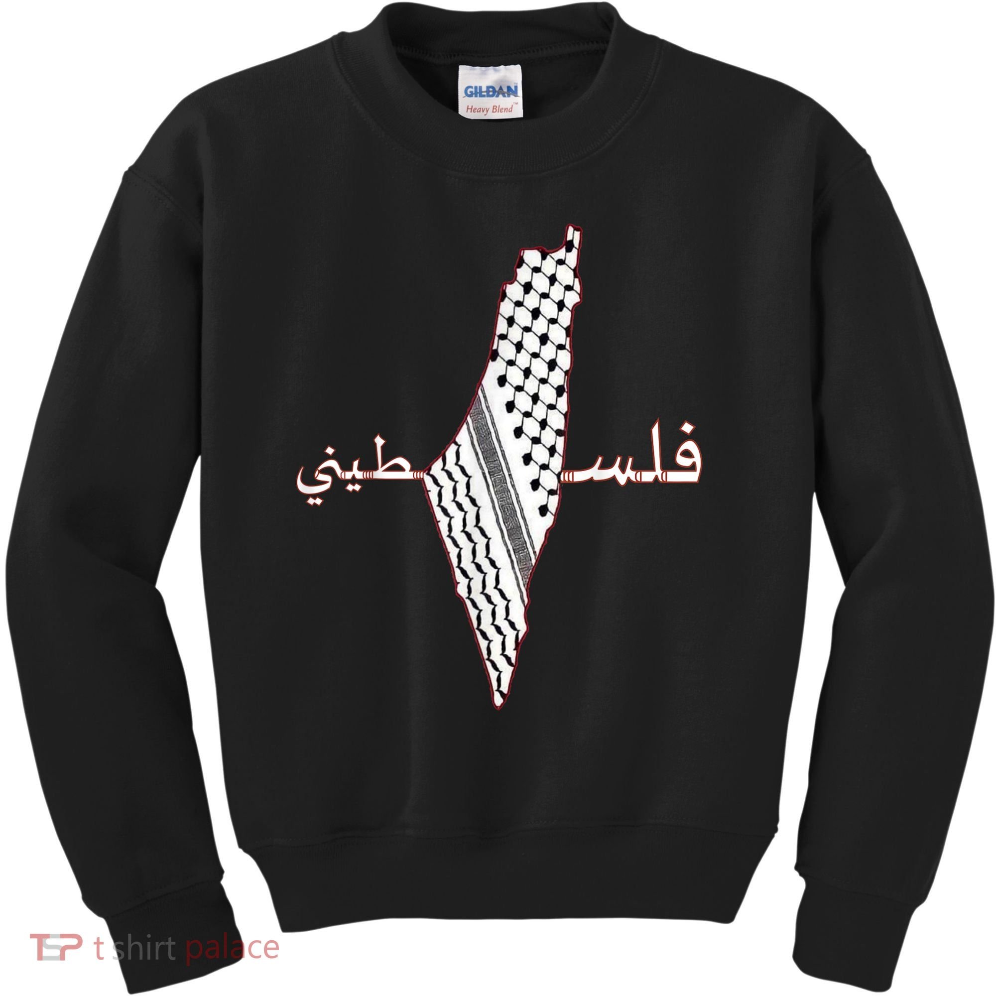 Keffiyeh Palestine Map Scarf Shemagh Palestinians Kids Sweatshirt