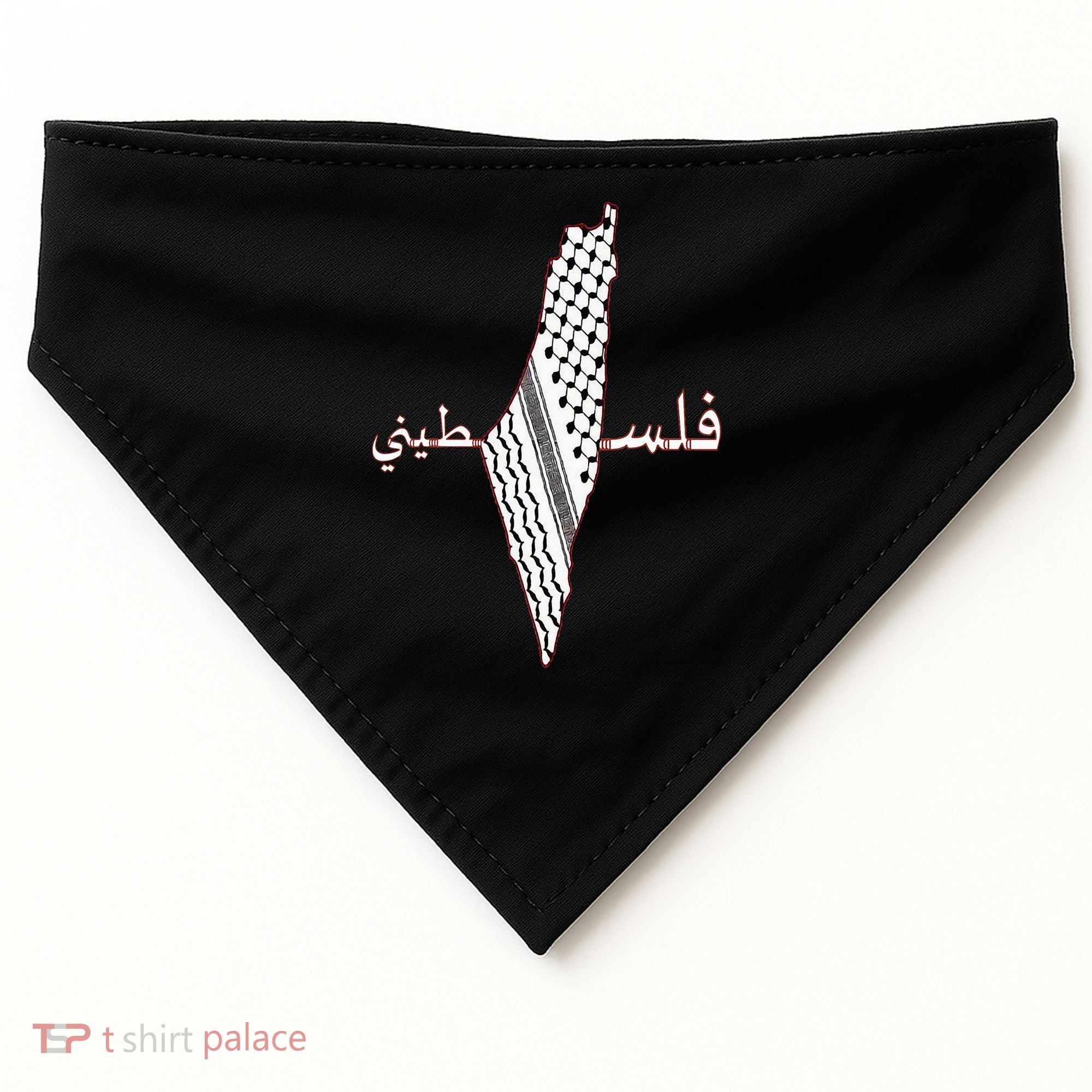 Keffiyeh Palestine Map Scarf Shemagh Palestinians USA-Made Doggie Bandana