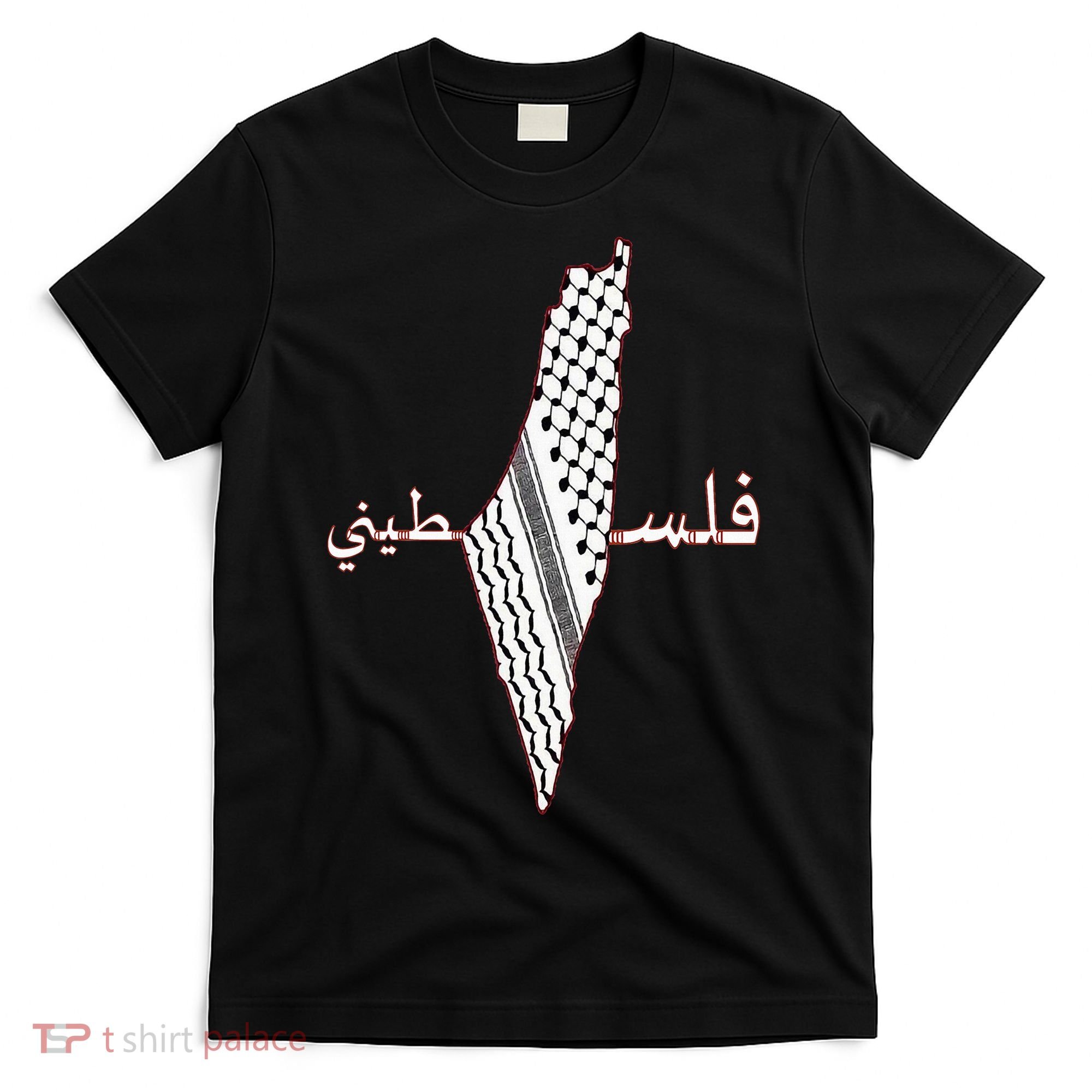 Keffiyeh Palestine Map Scarf Shemagh Palestinians T-Shirt
