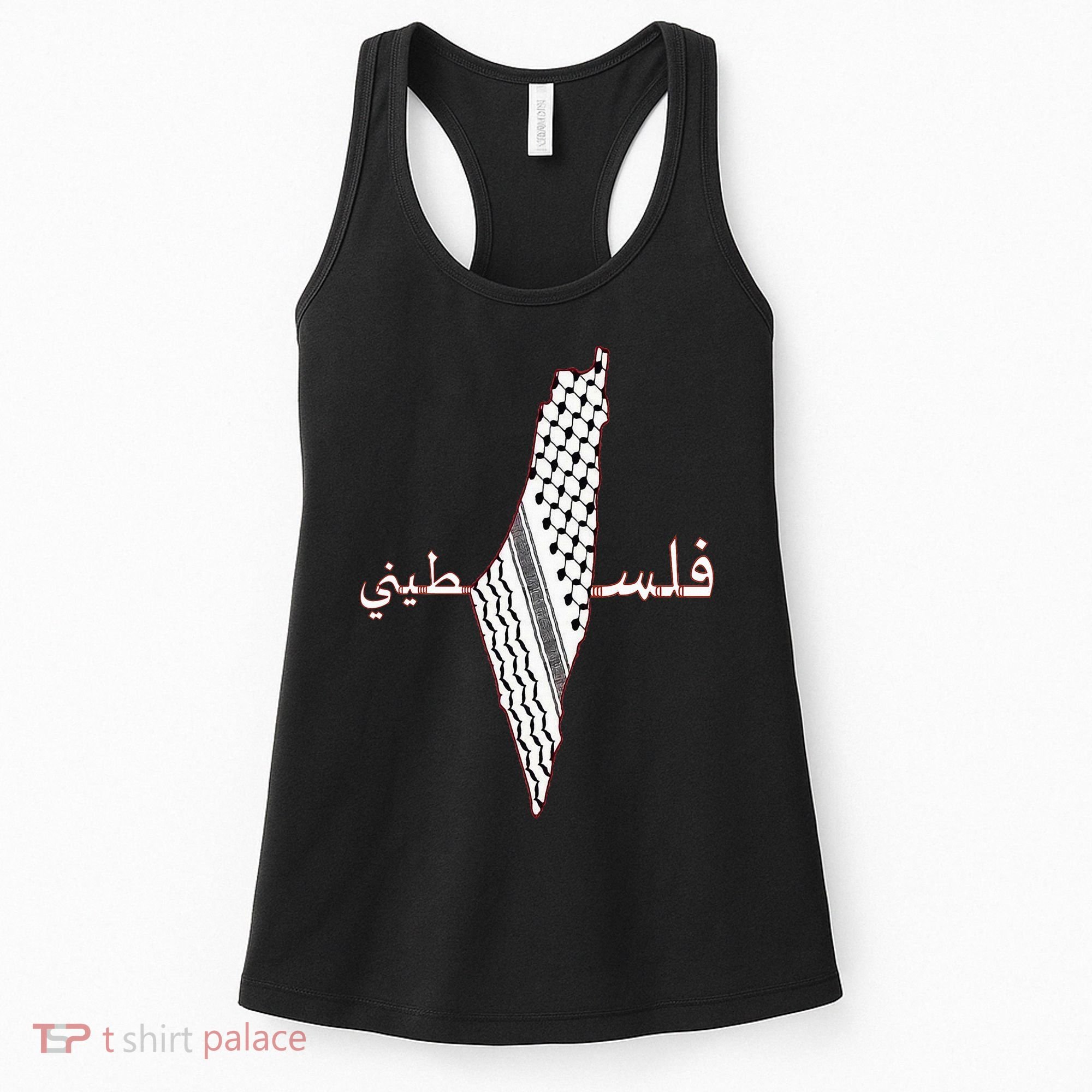 Keffiyeh Palestine Map Scarf Shemagh Palestinians Women's Tank Top