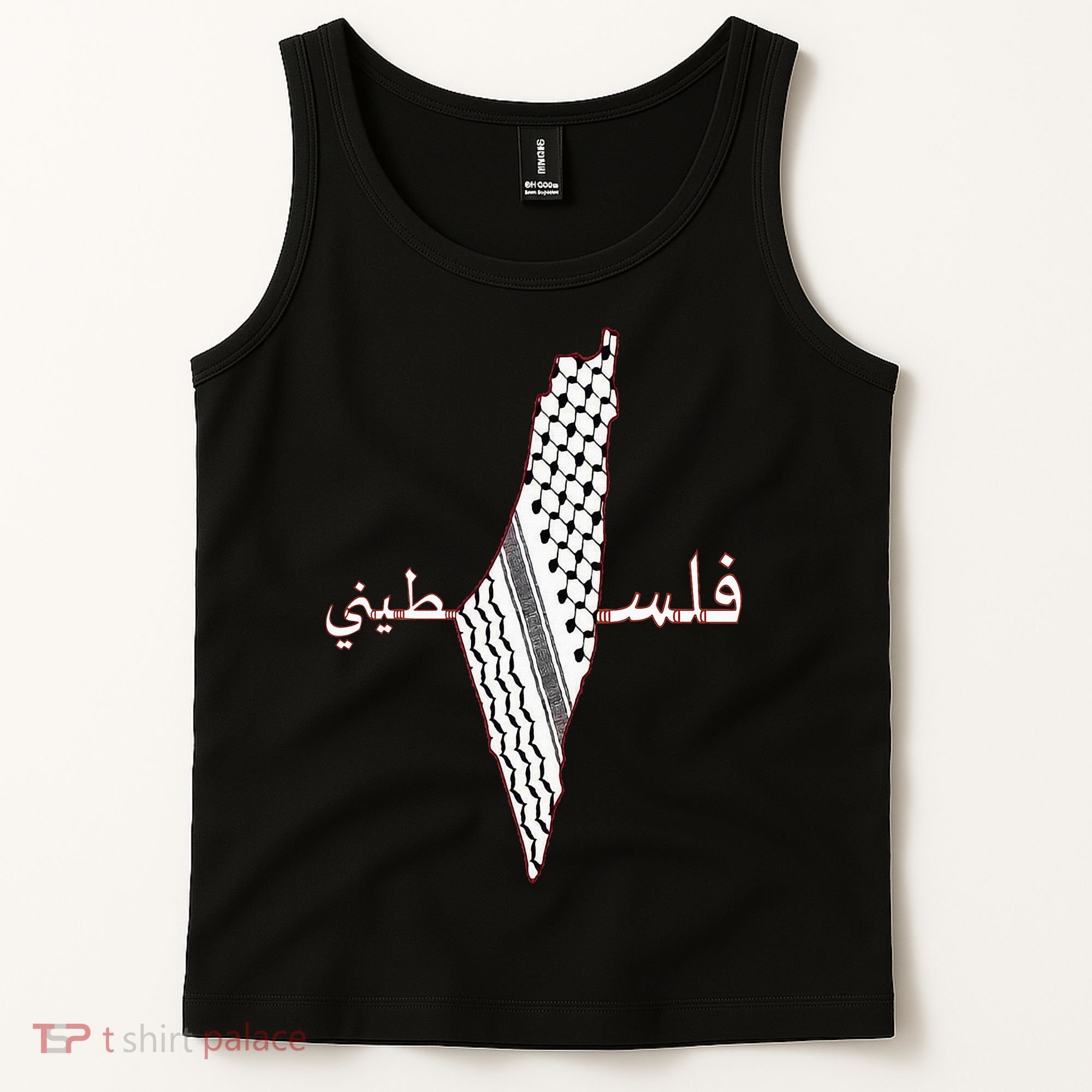 Keffiyeh Palestine Map Scarf Shemagh Palestinians Tank Top